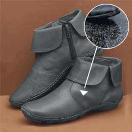 Women Casual Plain All Season Commuting Closed Toe PU Vintage Style Rubber Classic Boots Boots